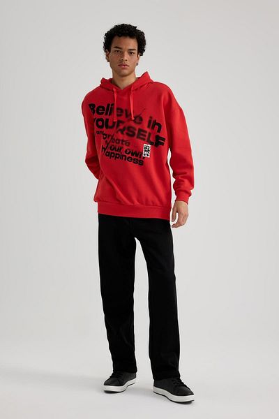 DeFacto Hooded Oversize Printed Sweatshirt - A4790ax23au
