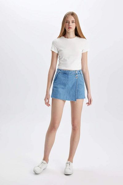 DeFacto Fusta pantaloni scurți din denim cu talie înaltă C0698axnm28mc