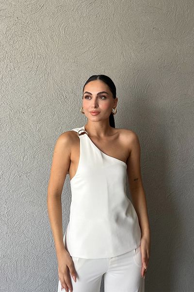Seda Yalçın Atelier سترة غير متماثلة بربطة كتف واحدة - إكرو مفصلة