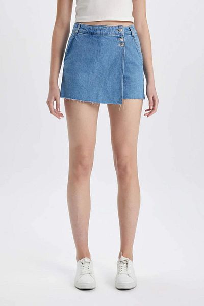 DeFacto Fusta pantaloni scurți din denim cu talie înaltă C0698axnm28mc