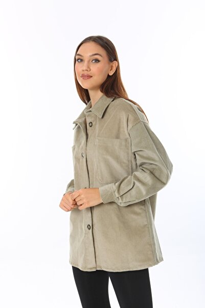 Lalezar Fitilli Kadife Vizon Ince Ceket