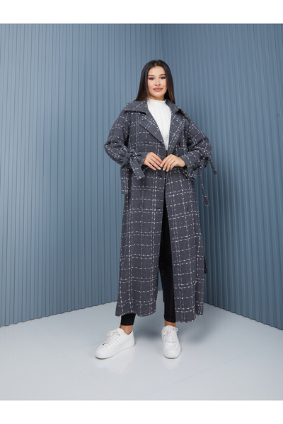 SahraAfra Oversize Coat - Plaid Patterned