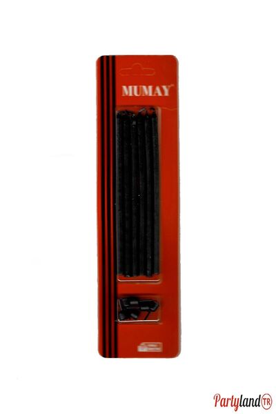 PartylandTR Pasta Mumu 15 Cm. Siyah Parlak 6'lı Paket