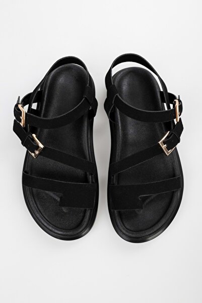 Shoeberry Harwey Black Suede – dámské sandály s více páskami