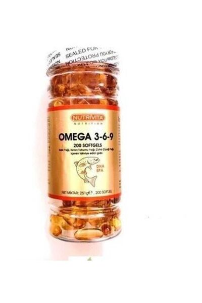 Nutrivita Nutrition Omega 3 6 9 Balık Yağı 200 Softjel