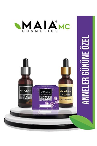 Maia mc Vitamin E Serum & Vitamin C Serum & Kolajen Sabun Aydınlatıcı, Yaşlan...
