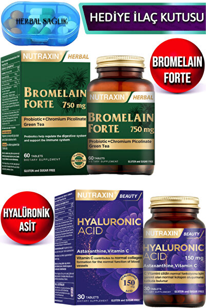 Nutraxin Bromelain Forte 60 Adet Tablet + Nutraxin Hyalüronik Asit 30 Adet Tablet