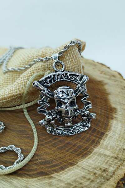 Balzamin Design الفولاذ المقاوم للصدأ ميدالية Guns'n Roses جمجمة فضية اللون ل...
