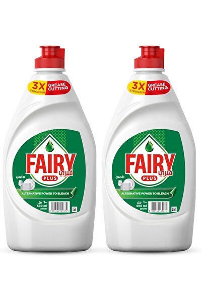 Fairy صابون سائل غسيل الأطباق بلس الأصلي بقوة بديلة للتبييض، عبوتان × 600 مل