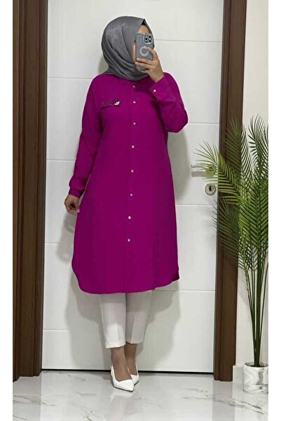 MODA ALMİRA 3125 K60 FUŞYA TAŞ DETAY TUNİK