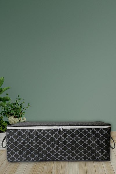 ADARYA HOME Τύπος βάσης καναπέ-κρεβάτι 5 θέσεων Αποθήκευση ρούχων μαξιλαριού - Μοτίβο λουλουδιών κάτω από τη βάση (ΓΚΡΙ)