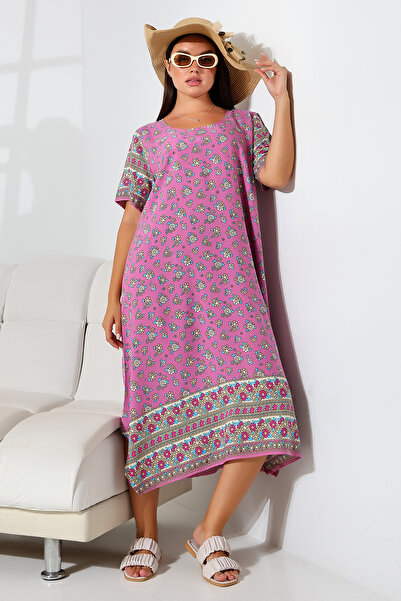 LİKAPA LİKAPASHOP VİSKON KISA KOL ELBİSE 2726