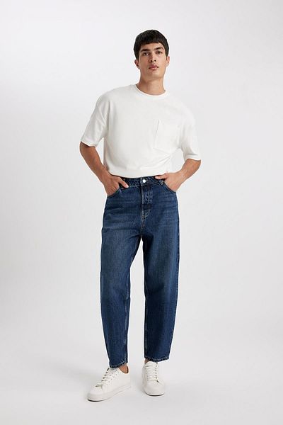 DeFacto Wiser Wash Ballon-Fit Lockere Passform Hohe Taille Normales Bein Jeanshose B2573ax23au