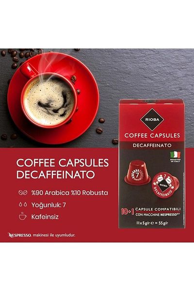 Rioba Rıoba Decafenato Capsules, 10+1 X 5 G