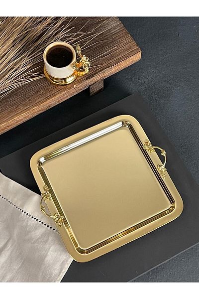 EVSTYLE Gold Square Presentation Tray - Titanium Plated