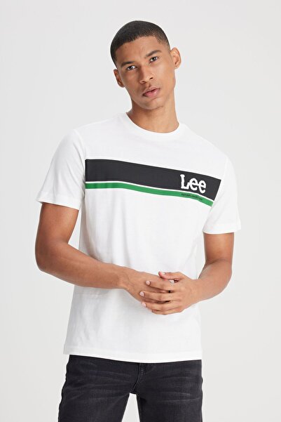 Lee Regular Fit Normal Cut Crew Neck 100% Cotton Logo T-Shirt
