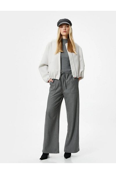 Koton Damen-Canvas-Hose 4wak40038ew Anthrazit
