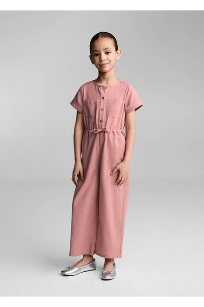 MANGO Kids Φιόγκος λινό ολόσωμη φόρμα