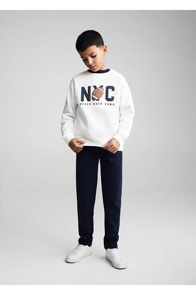 MANGO Kids Φούτερ με γραπτό και σχέδιο