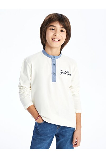 LC Waikiki Μακρυμάνικο μπλουζάκι Boy - Judge Collar Κεντημένο