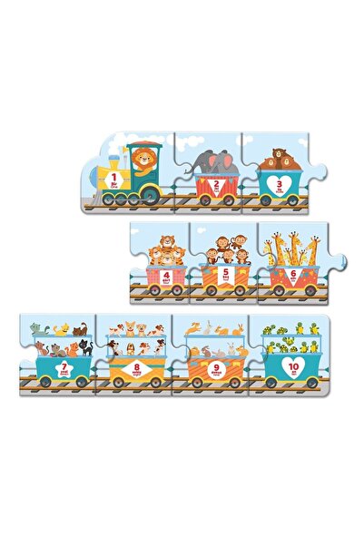 Arnas Toys 5234 Learning Numbers Tren Puzzle 10 Parça Sayılar Karton Puzzle