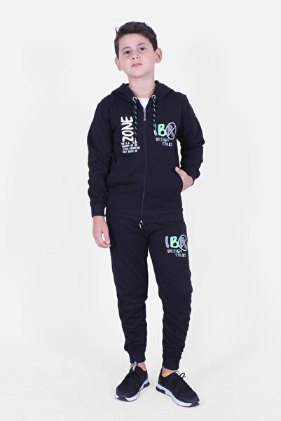 FYK COLLECTİON Σετ φόρμας για αγόρι - κανονική εφαρμογή, κλείσιμο με φερμουάρ και λεπτομέρεια εκτύπωσης