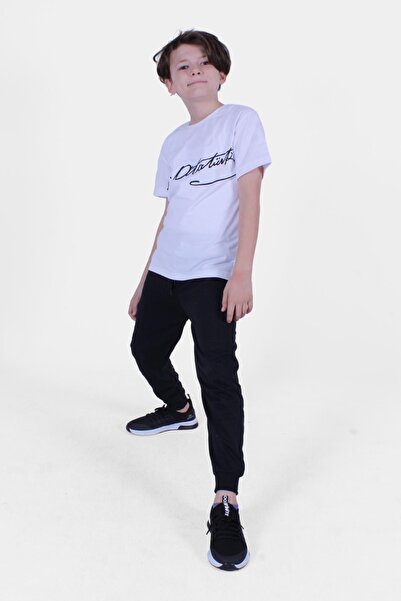 FYK COLLECTİON Set de sus-jos cu mânecă scurtă unisex - imprimat cu semnătură
