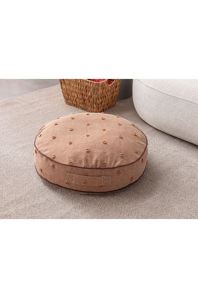BUGİ HOME COLLECTİON Ленен плат Калъфка за възглавница с двойни точки - Възглавница за под 43x43, 35X50, 60X60