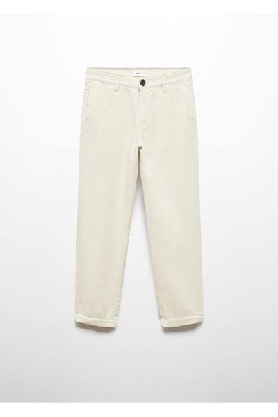 MANGO Kids Pantaloni bej pentru copii