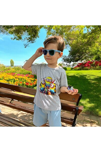 patriko tekstil Minons Character printed γκρι χρώμα Βαμβακερό χτενισμένο ύφασ...