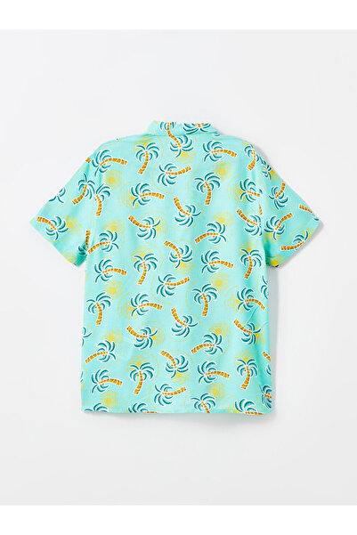 LC Waikiki Lcw Collar Short Sleeve Printed Baby Boy Shirt and Shorts Set of 2