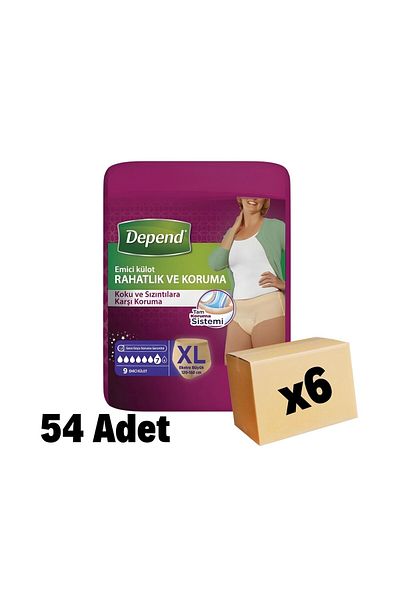 Depend Xl Women's Absorbent Panties 9 X 6 Pack (54 PCS) New