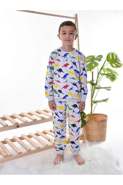 TUGSE Dinosaur Printed Children's Pajama Set