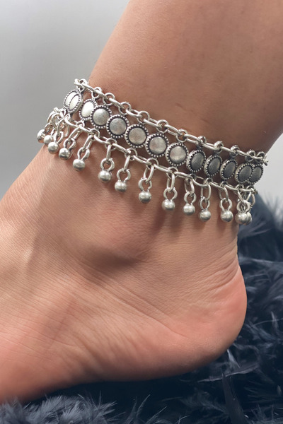 Vesaire Accessories Antik Eskitme Gümüş Kaplama Halhal