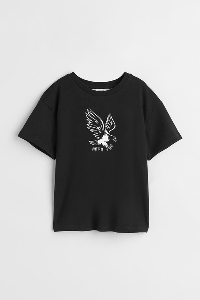 Darkia تي شيرت للأطفال للجنسين - صيد النسر هو الصيد، مطبوع عليه نص، تصميم بسيط