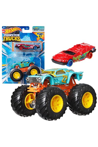 HOT WHEELS Monstr Trucks ve Araba Seti 1:64 Arabalar NIGHT SHIFTER GRH81-HWN36