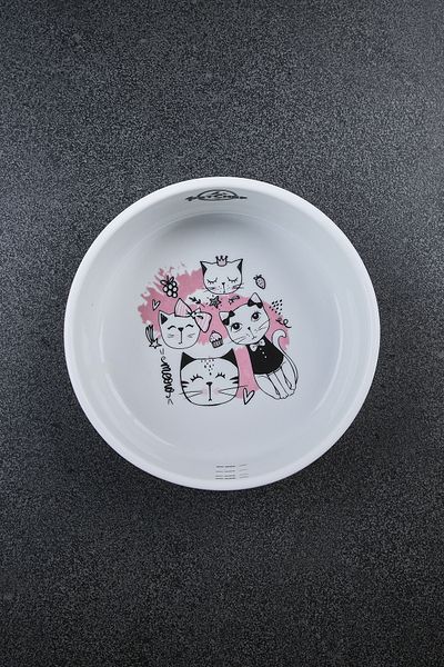 Petchef Porcelain Cat Food Bowl 12 cm Smoke