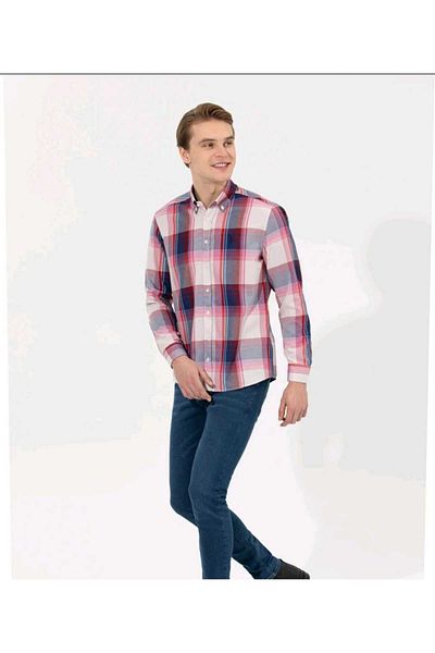 U.S. Polo Assn. US Polo AssnMen's Checkered Long Sleeve Shirt