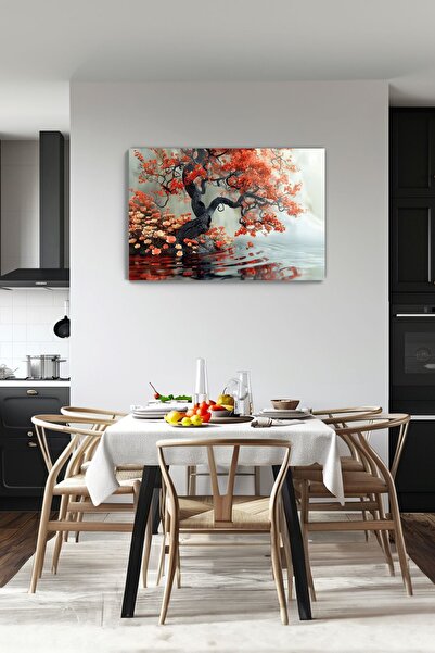 Arkeot Nehir Kenarı Kanvas Duvar Tablosu - Ev Salon Oturma - Yatak odası Mutfak Ofis Dekorasyonu