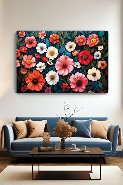 Arkeot Çiçek Bahçesi Kanvas Duvar Tablosu - Ev Salon Oturma - Yatak odası Mutfak Ofis Dekorasyonu