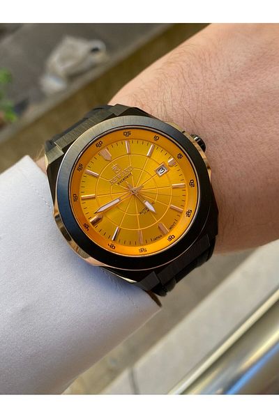 Reward Men's Wristwatch - Automatic Dial, Yellow, Waterproof