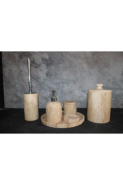 SİPAHİMARBLE Traverten 7 Parça Banyo Seti