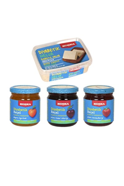Koska Diyabetik Reçel Diyabetik Helva Seti 4'lü Set