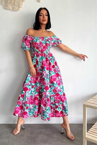 Arzu فستان بوبلين ماكسي - الموسم الجديد، نمط الأزهار