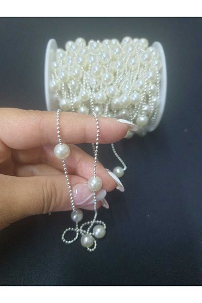 ESRA ŞELEM Pearl Hobby Accessory - Decorative Strip, Brass Chain and Non-tarnish Fringe