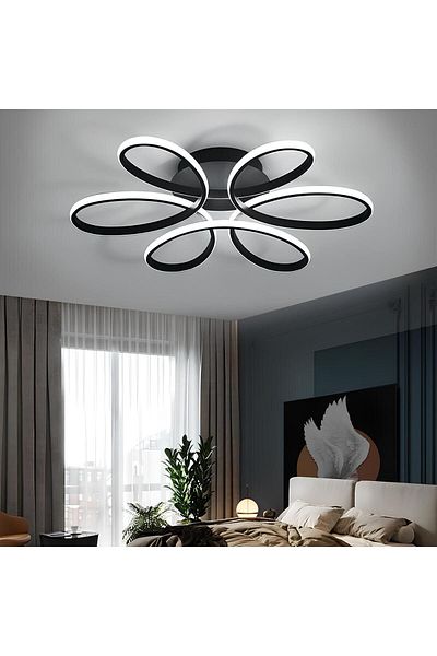 MİNEL DEKOR LED LIGHTING Modern Lighting - Minel Decor Daisy Anthracite Ceiling Lamp, Stylish Decorative Chandelier