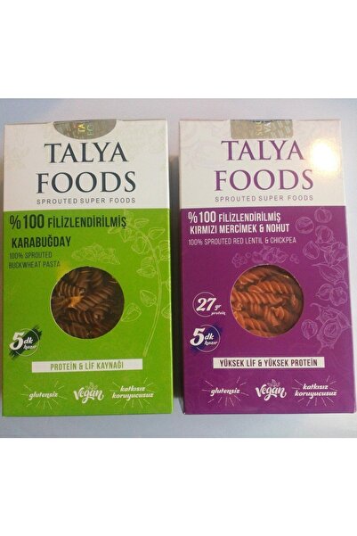 TALYA FOODS 2'li Makarna ( Karabuğday - Kırmızı Mercimek & Nohut )