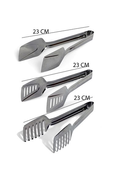 EVSTYLE Triple Serving Tongs Set