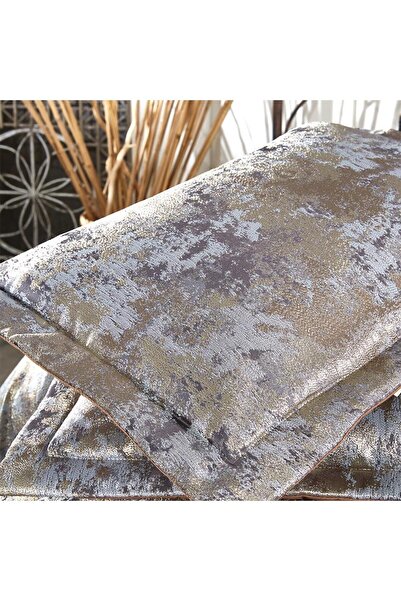 Solinas Collection Elegante Viviana Kahve - Gri Çift Kişilik Çeyizlik Yatak Örtüsü