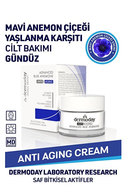 Dermoday Blue Anemone Day Mavi Anemon Çiçeği Gündüz Kremi